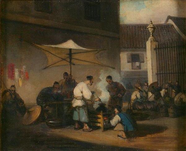 George Chinnery Chinese Street Scene at Macao oil painting picture